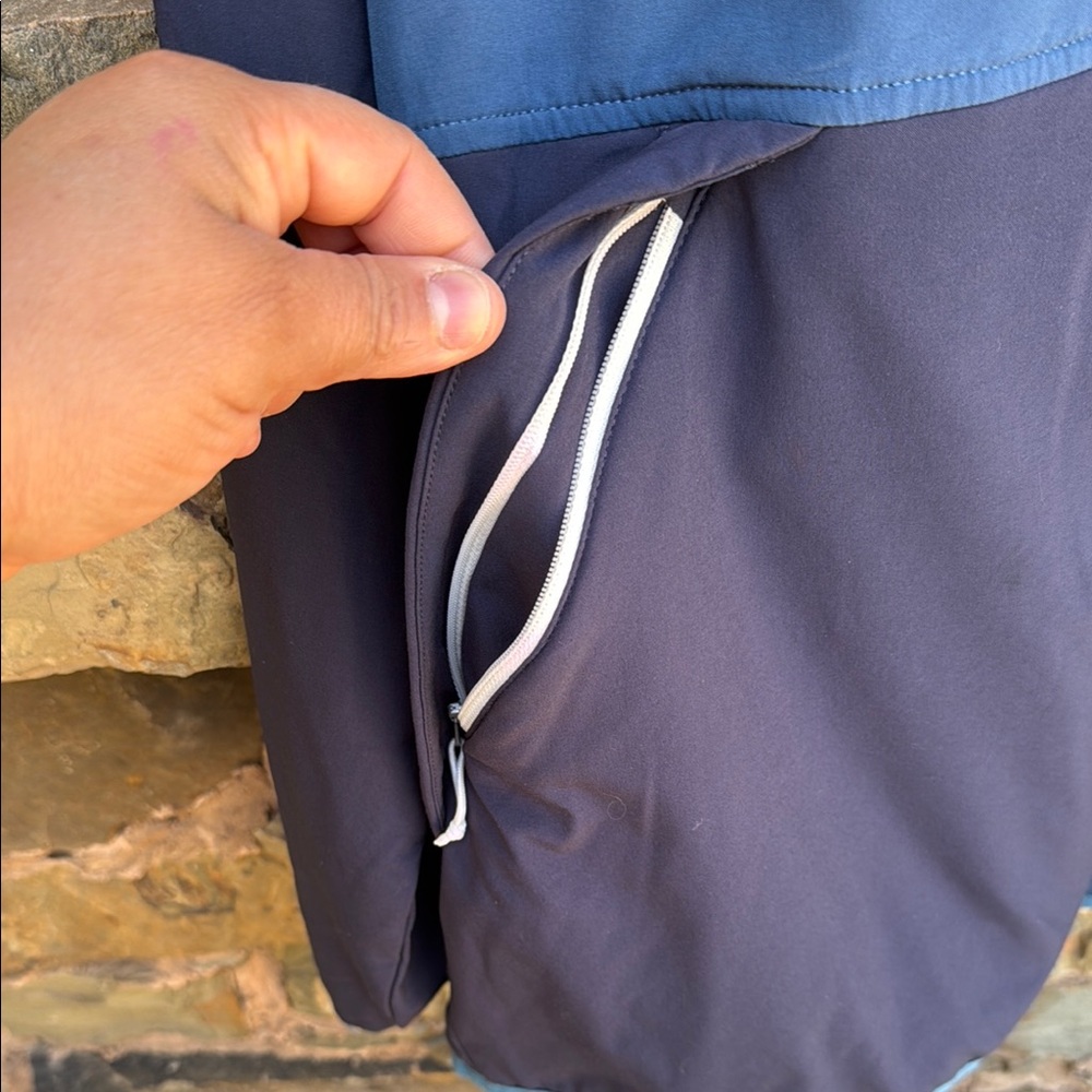 The North Face Blue Windbreaker Jacket with Mock Neck - Picture 4 of 12